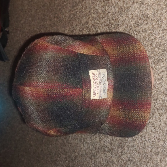 Vintage Abercrombie & Fitch Plaid Wool Nylon 5 Panel Fitted Hat XL
